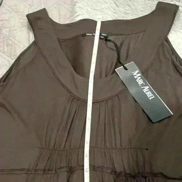 Marc Aurel Brown Midi Capsule Dress 12 Stretch Minimalist Casual Elevated Basic - Picture 5 of 17